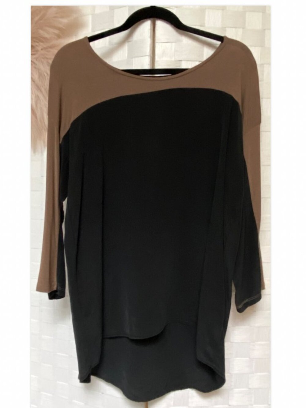 Dolan Anthropologie Silk Cashmere Colorblock Shirt Size M
